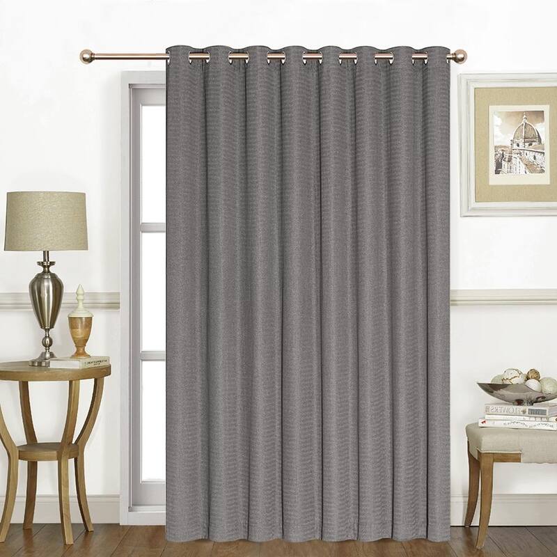 Porch & Den Davidson Soft and Extra Wide Grommet Patio Panel - Grey