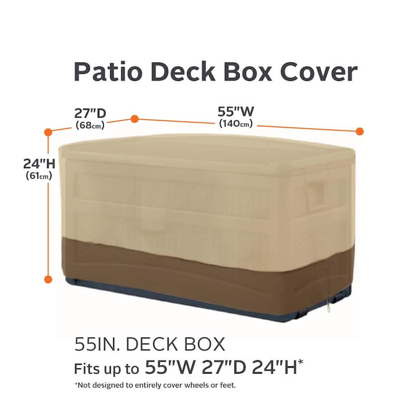 Classic Accessories Veranda Water-Resistant 55 Inch Patio Deck Box Cover