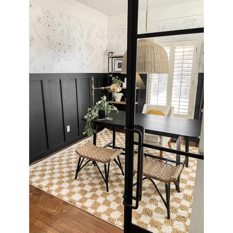 Hauteloom Kieu Hallway, Kitchen Runner Rug - Plush Pile - Driftwood, Black White, Silverton - 2'7" x 7'3"