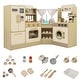 preview thumbnail 1 of 8, Gymax Kids Corner Play Kitchen w/Faucet Dishwasher Stoves Coffee Green