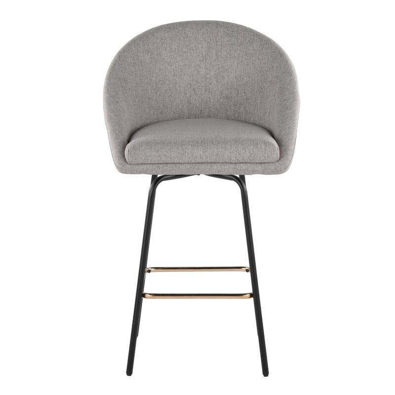 Porch & Den Livesey High Back 26" Counter Stool with Metal Legs & Square Footrest (Set of 2)