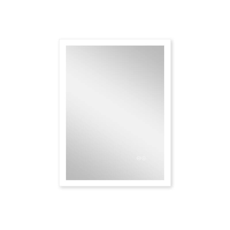 Wall Mounted Bathroom Frameless With Back/Front Light LED Mirror,Anti-fog