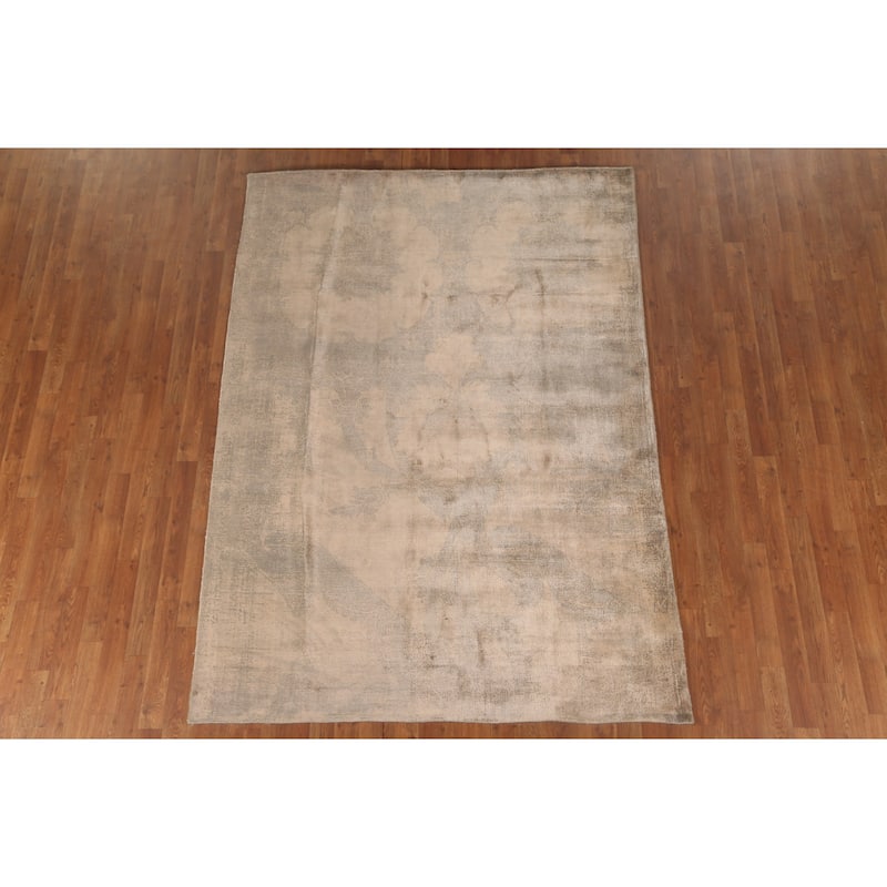 Contemporary / Modern Area Rug Hand-Knotted Abstract Wool Carpet - 5'7"x 7'10"