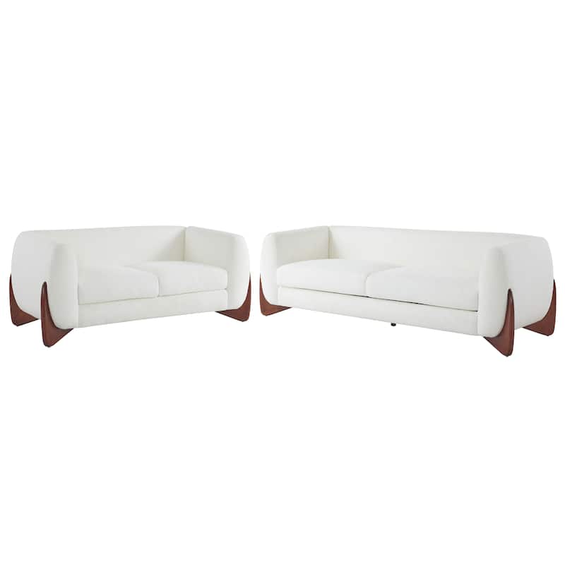 Arion Upholstered Boucle 2-Piece Living Room Sofa Set by Christopher Knight Home