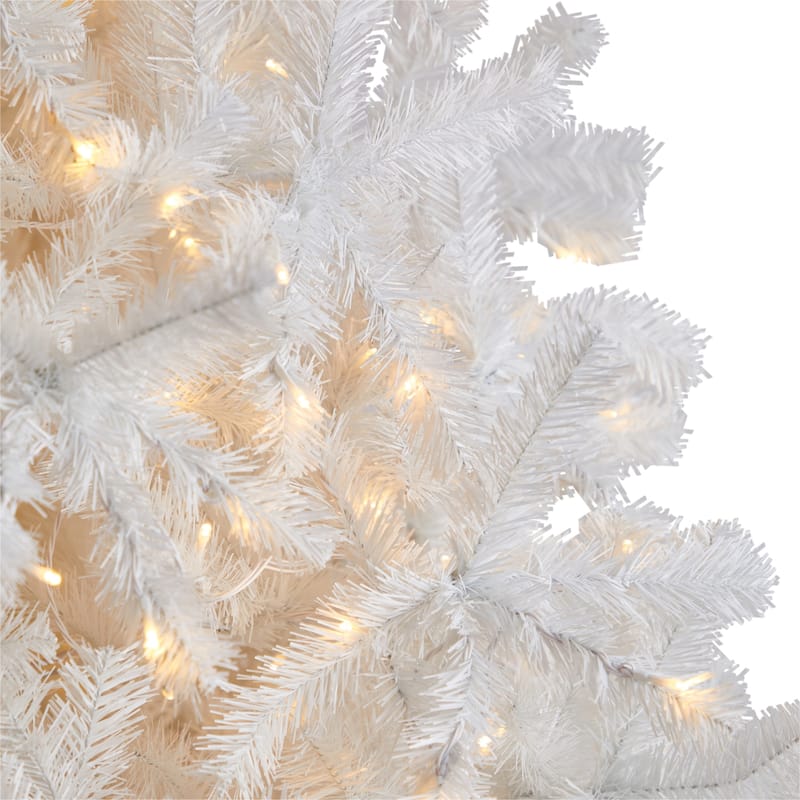 9ft. White Artificial Christmas Tree with 1860 Branches and 650 LED Lights - Elegant Festive X-Mas Centerpiece