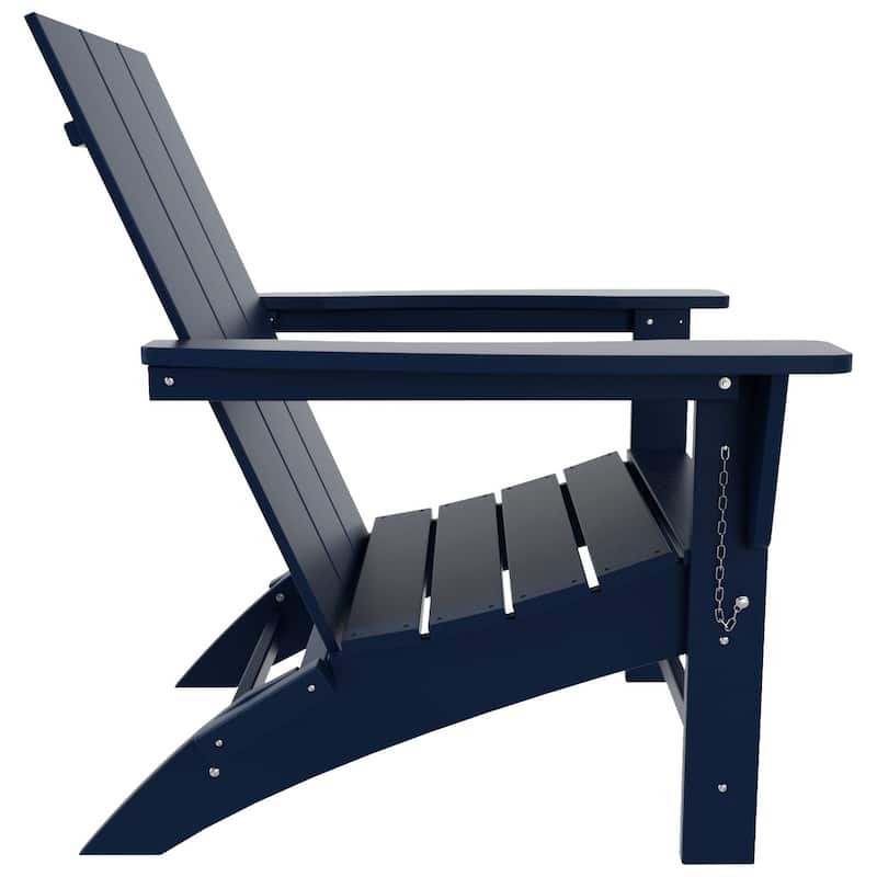 Polytrends Shoreside Modern Poly Folding Eco-Friendly All Weather Adirondack Chair (Set of 4)