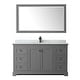 preview thumbnail 6 of 25, Avery 60-inch Single Vanity, Marble Top, Square Sink, 58-inch Mirror