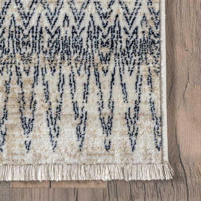 Nuloom Janene Tribal Banded Fringe Area Rug