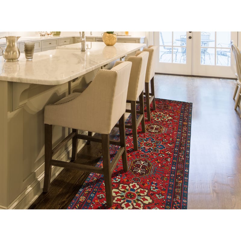 Fine Vintage Distressed Arelis Red/Beige Runner - 3'3" x 11'4"