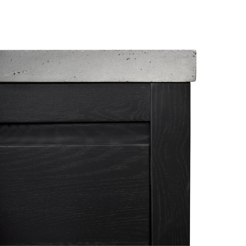 Solace Oak Vanity with Concrete Shelf (Base Only)