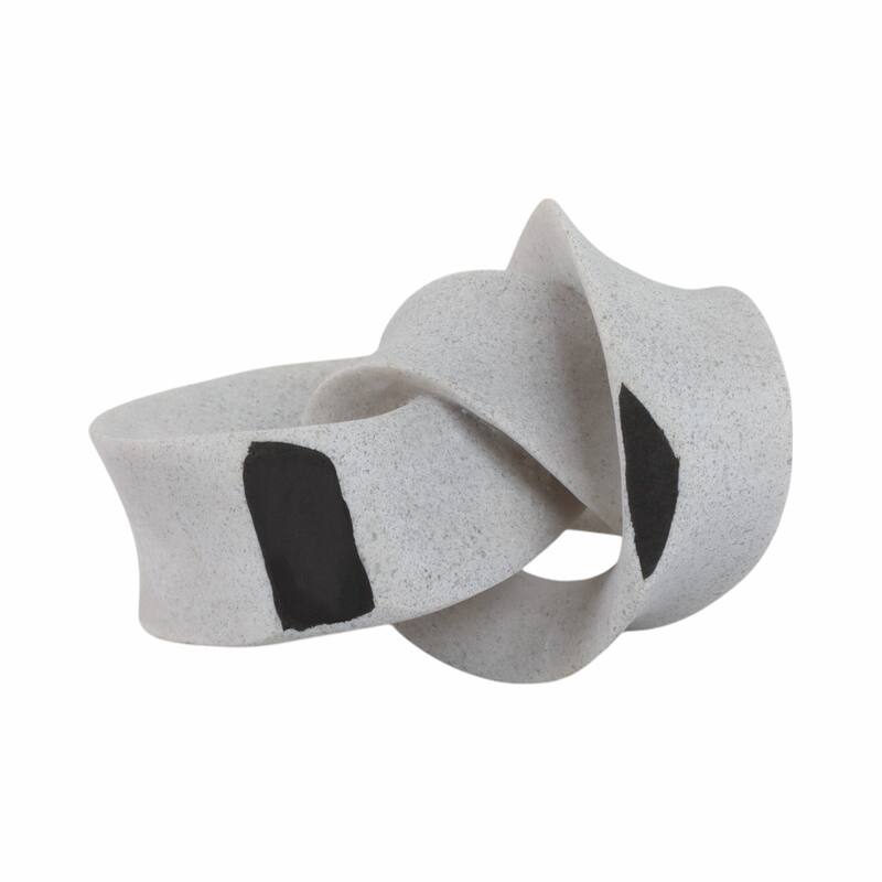 Resin Sculpture with Abstract Looped Decorative Stylish Art Object