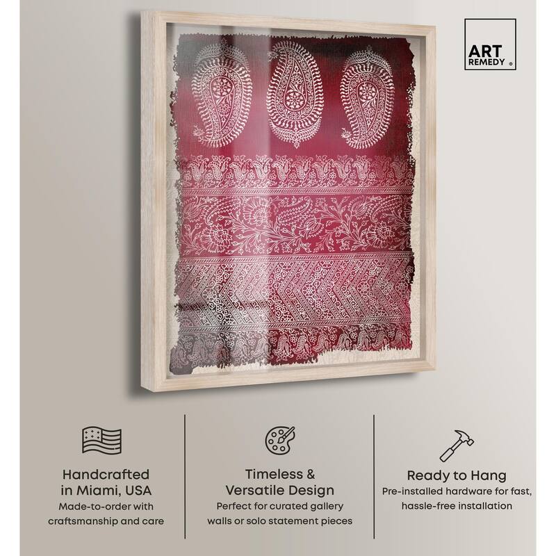 Burgundy Stamps Shadowbox by Art Remedy