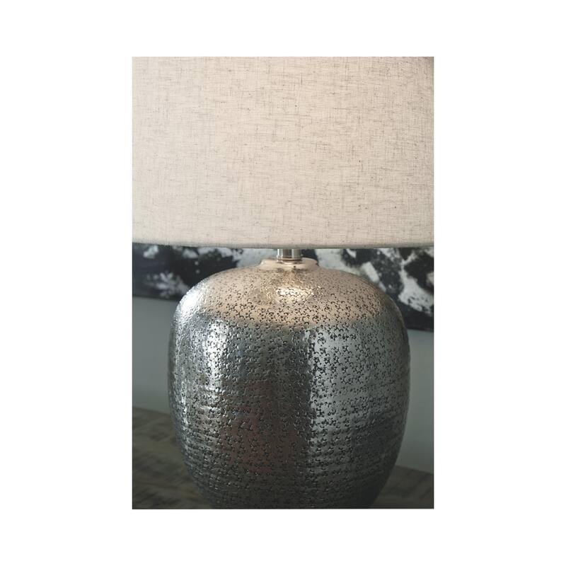 Magalie 23 Inch Metal Table Lamp - Antique Silver Finish