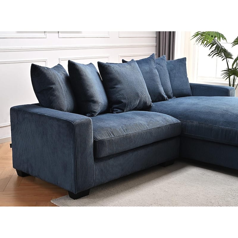 Us Pride Furniture Payan 102.4" Wide Corduroy L-Shape Sectional Sofa