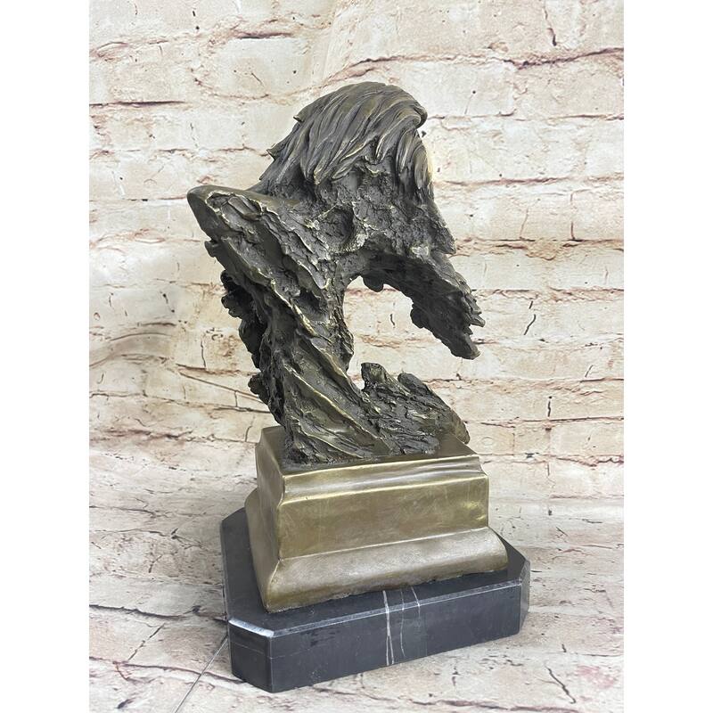 Original Life Size American Bald Eagle Bronze Bust Sculpture Extra Large Figure