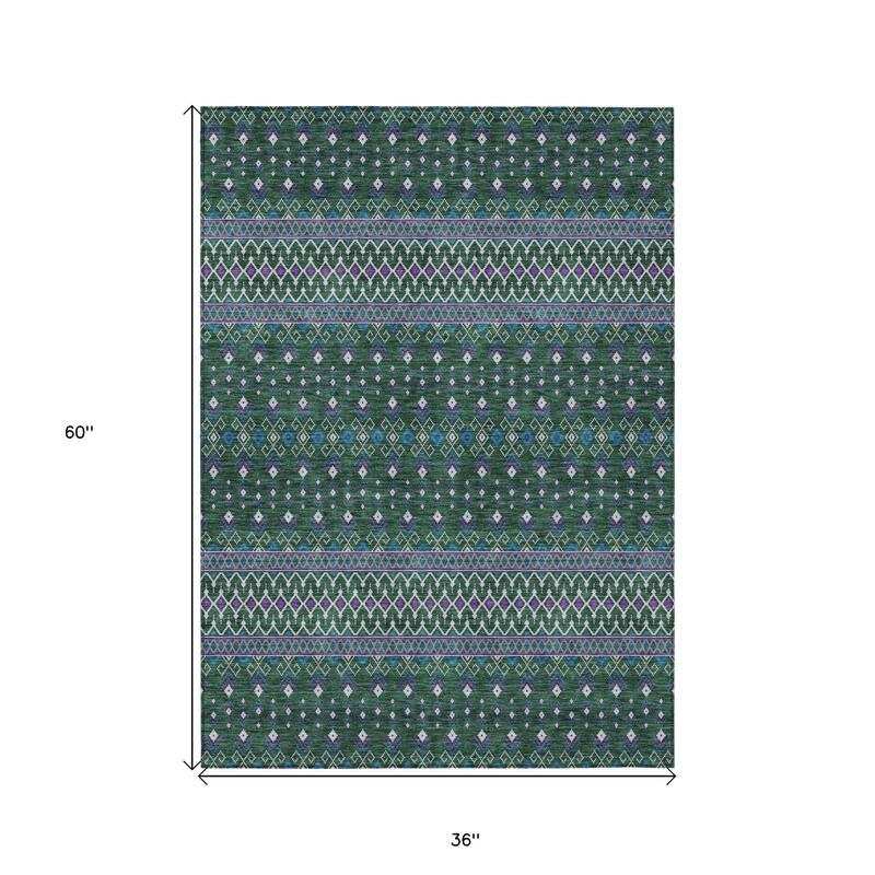HomeRoots Tribal Transitional Rectangle Outdoor Rug