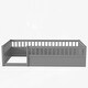 preview thumbnail 11 of 10, Grey Twin Size Pine Floor Bed Frame with Fence