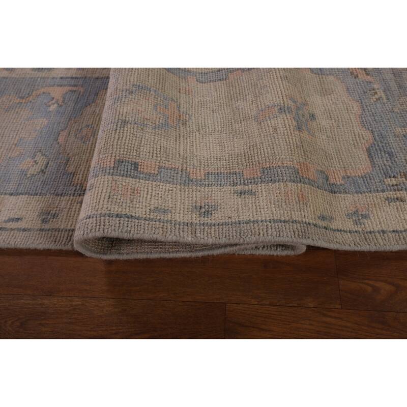 Vegetable Dye Oushak Turkish Rug Handmade Wool Carpet - 8'4" x 11'11"