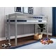 preview thumbnail 19 of 22, JACKPOT Contemporary Low Loft Twin Bed with End Ladder Grey