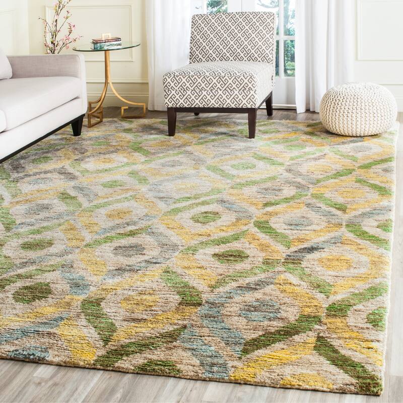 SAFAVIEH Handmade Bohemian Lidiya Boho Jute Rug - 8' x 10' - Bleach/Blue