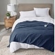 preview thumbnail 1 of 3, Serta Travis Heated Tri-Rib Microfleece Blanket Full - Indigo