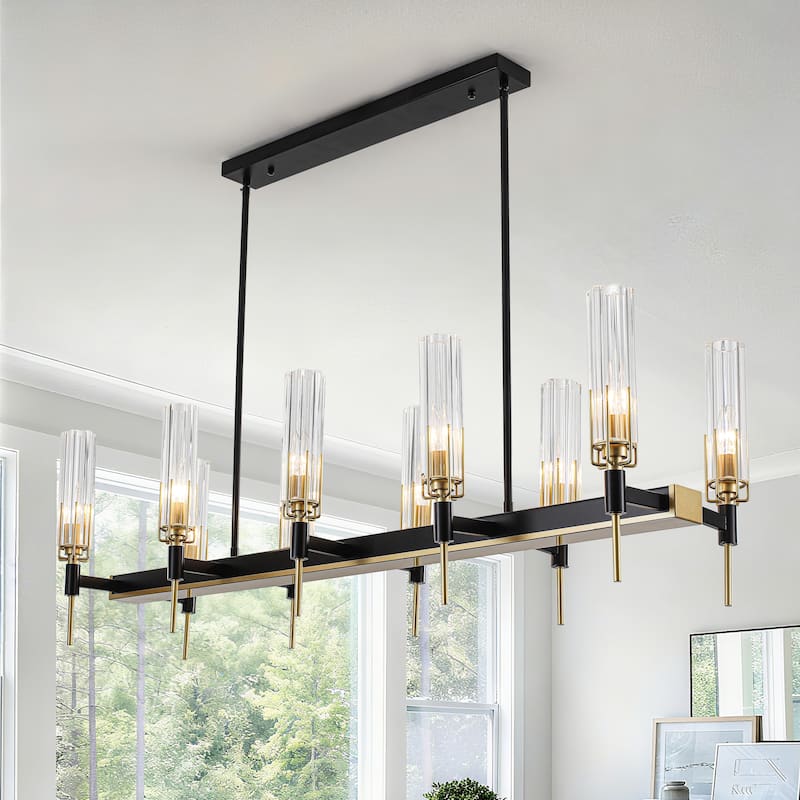10 - Light Dimmable Modern Linear Kitchen Island Chandelier - 45.28in