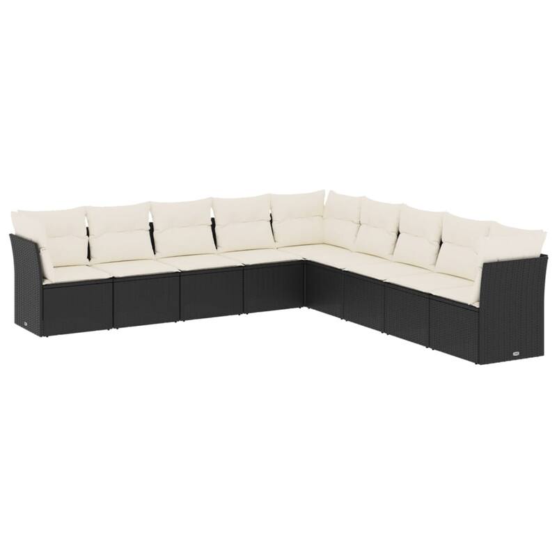 vidaXL Garden Sofa Set Black