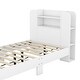 preview thumbnail 7 of 25, Twin/Full Platform Bed with Bookshelf Headboard & Storage Shelves