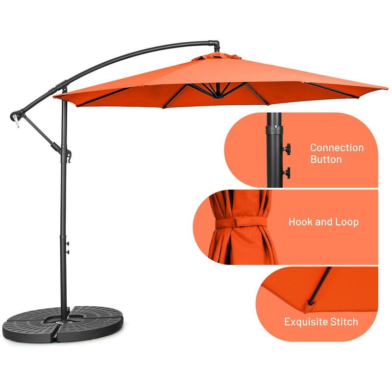 10ft Cantilever Patio Umbrella with Crank and Cross Base