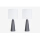 preview thumbnail 87 of 106, 16-in. Glass Lamp w/ Brushed Nickel Accents and Drum Shade