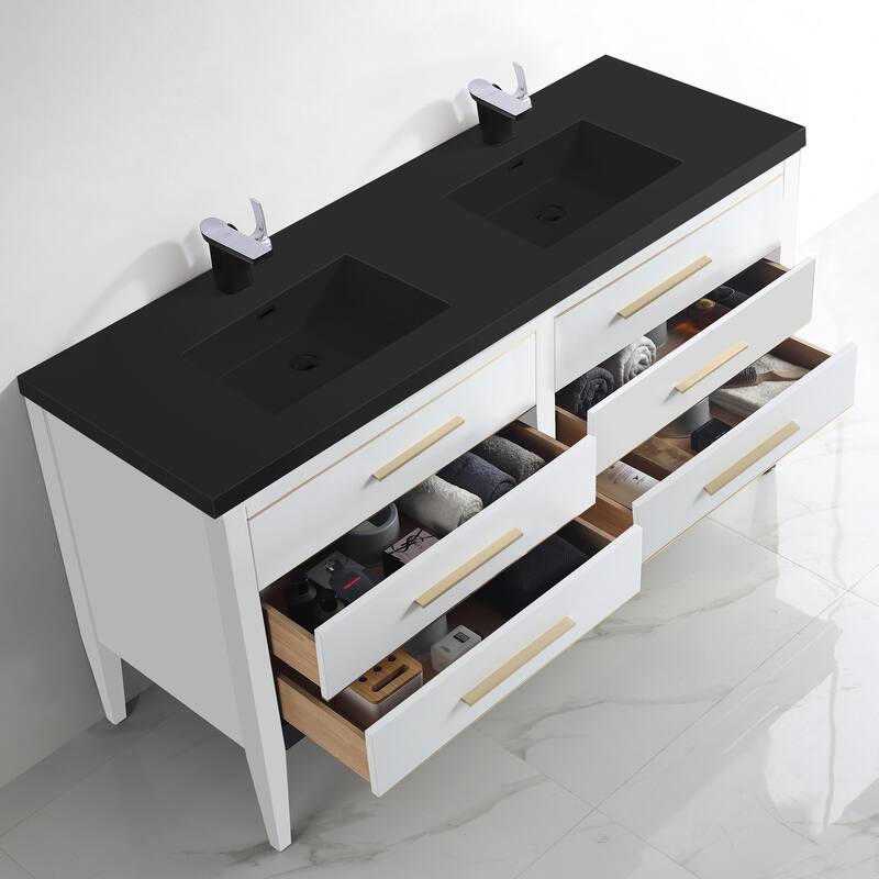 Ayer 60" Double Bathroom Vanity Set