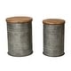 preview thumbnail 3 of 35, Glitzhome Industrial Farmhouse Round Storage End Tables (Set of 2)