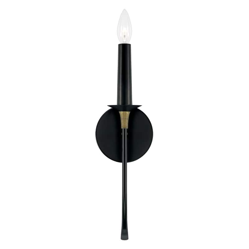 Amara 1-light Matte Black/ Brass Wall Sconce