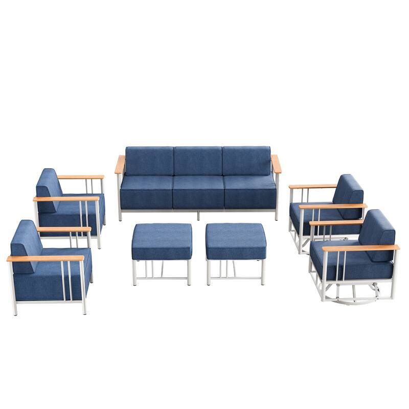 Pocassy 7PCS Sofa Chair with Ottoman
