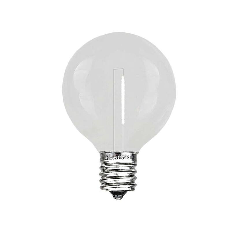 25 Pack LED G50 Plastic Filament Outdoor Globe Replacement Bulbs, Warm White - White - Plastic