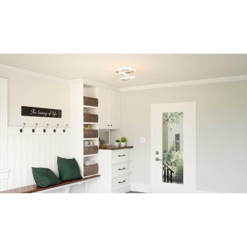 Aviva Integrated LED Polished Chrome Semi-Flush Mount - Polished Chrome