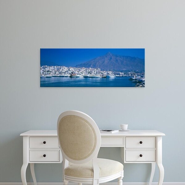Easy Art Prints Panoramic Image 'Boats, Puerto Banus, Marbella, CostDel Sol,Province, Andalusia, Spain' Canvas Art