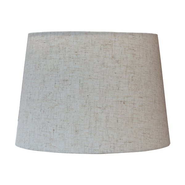 Urbanest Linen Drum Lamp Shade 12-inch by 12-inch by 10-inch Spider-Fitter Natural Flax