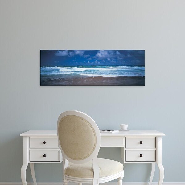 Easy Art Prints Panoramic Images's 'Surf on the beach, Barbados, West Indies' Premium Canvas Art