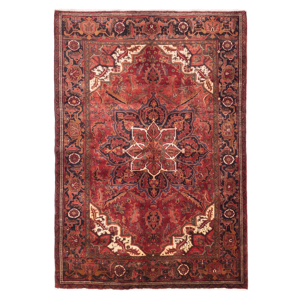 ECARPETGALLERY Hand-knotted Sarabi Dark Red Wool Rug - 6'8 x 9'6