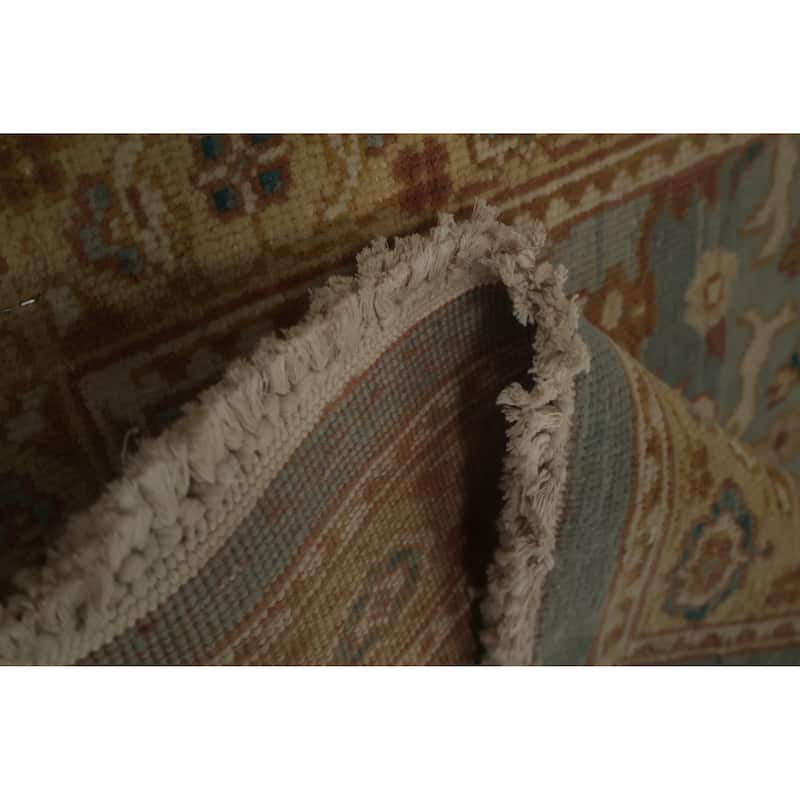 Hand Knotted Oriental 100% Wool Carpet Traditional Floral Navy Blue & Blues Ziegler Area Rug - 3' 2'' X 1' 11''