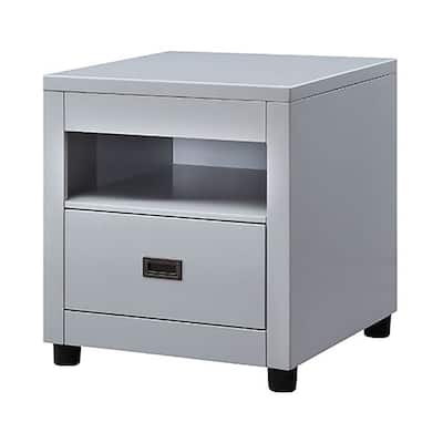 Nazare Dove Grey Storage End Table