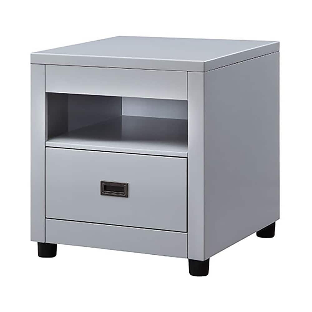 Nazare Dove Grey Storage End Table