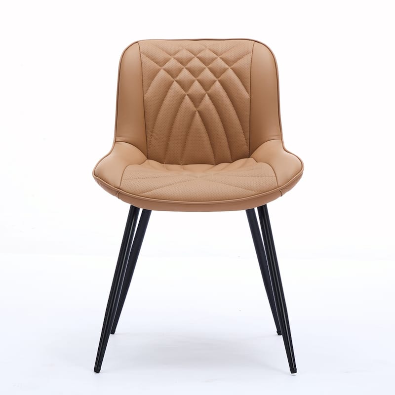 2PCS PU Wood Frame Dining Chair