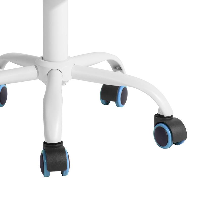 Pink and White Adjustable Height Swivel Rolling Office Chair