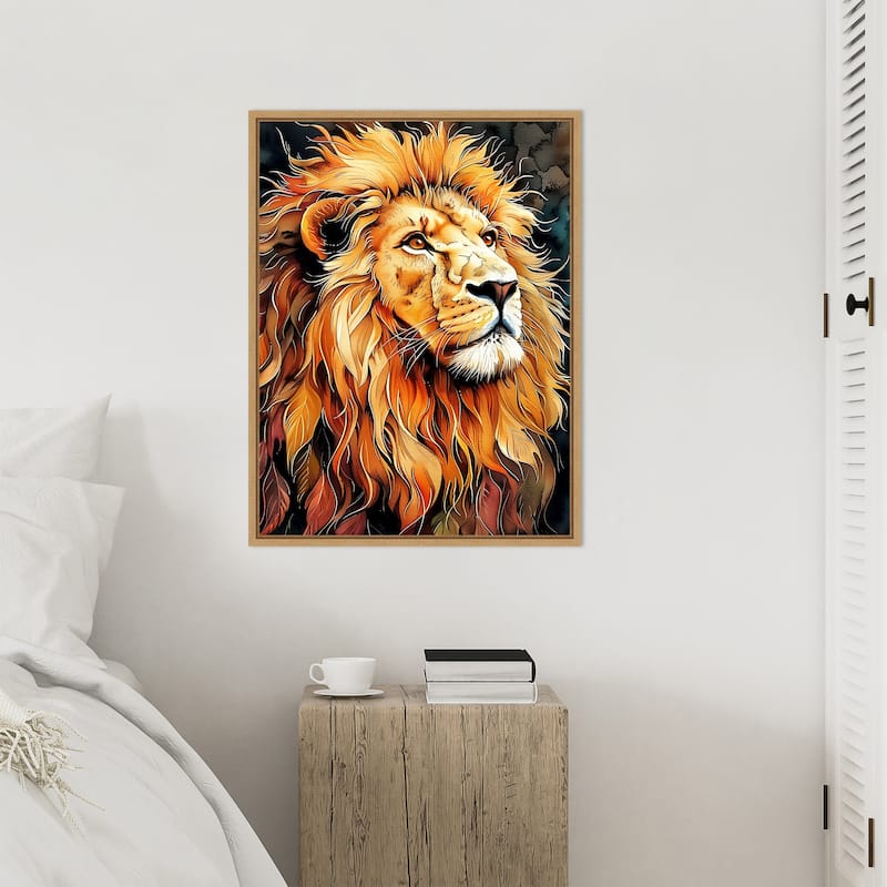 Lion Mane by Justyna Jaszke Framed Canvas Wall Art