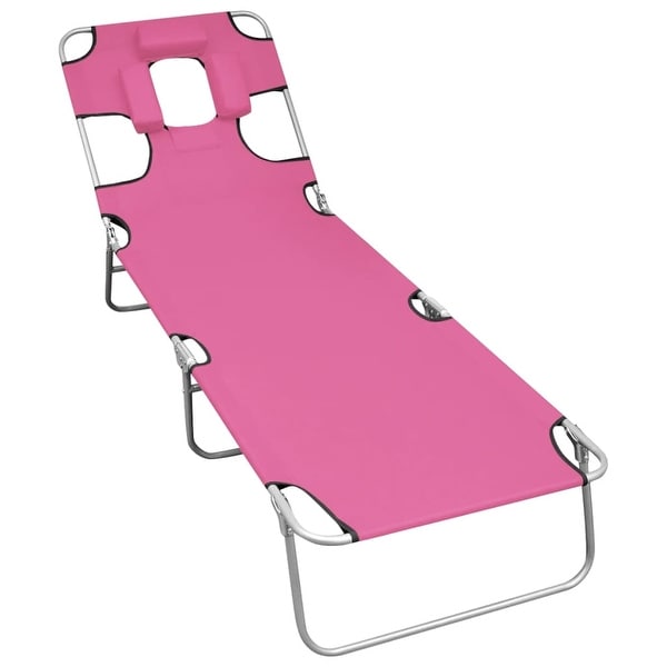 Pink folding 2025 sun lounger