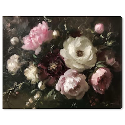 Peony Palette Nocturne Canvas by Art Remedy, Gallery Wrapped