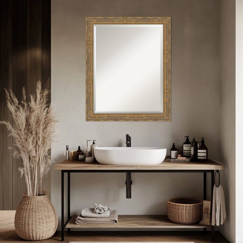 Filigree Beveled Framed Bathroom Vanity Wall Mirror