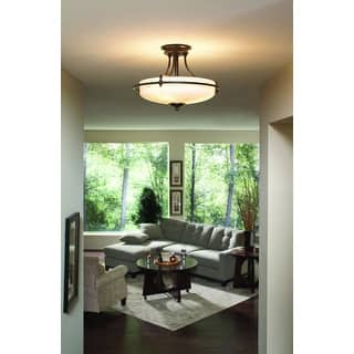 Griffin 3-Light Semi-Flush Mount in Palladian Bronze